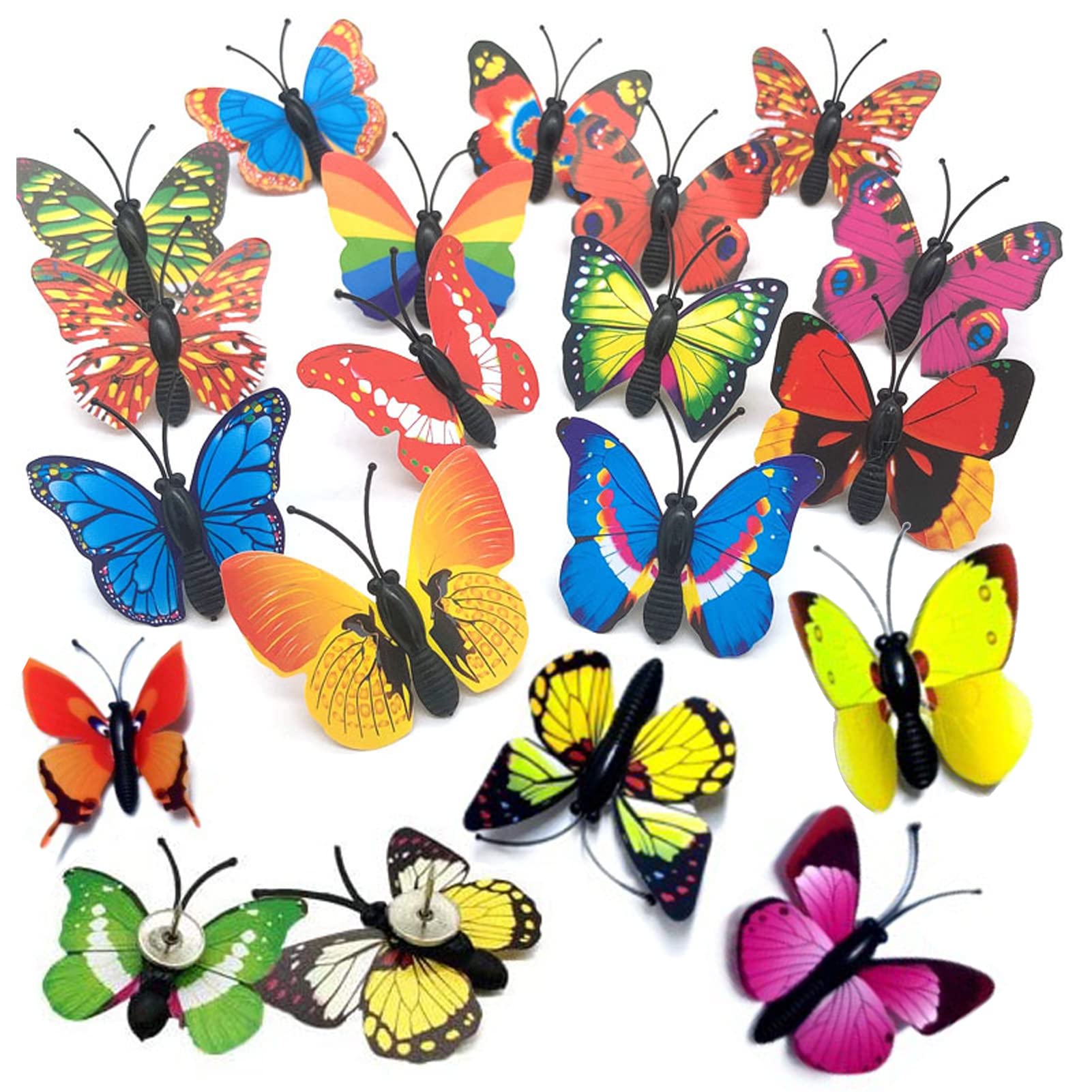 Photo 1 of  Butterfly Push Pins, BetterJonny 3D Butterfly Creative Pushpin Decorative Butterfly Thumbtacks Colorful Cute Push Pins for DIY Photo Wall Home Office Decorations(Random Pattern)