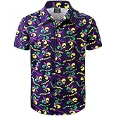 Men's Novelty Holiday Button Down Short Sleeve Shirts