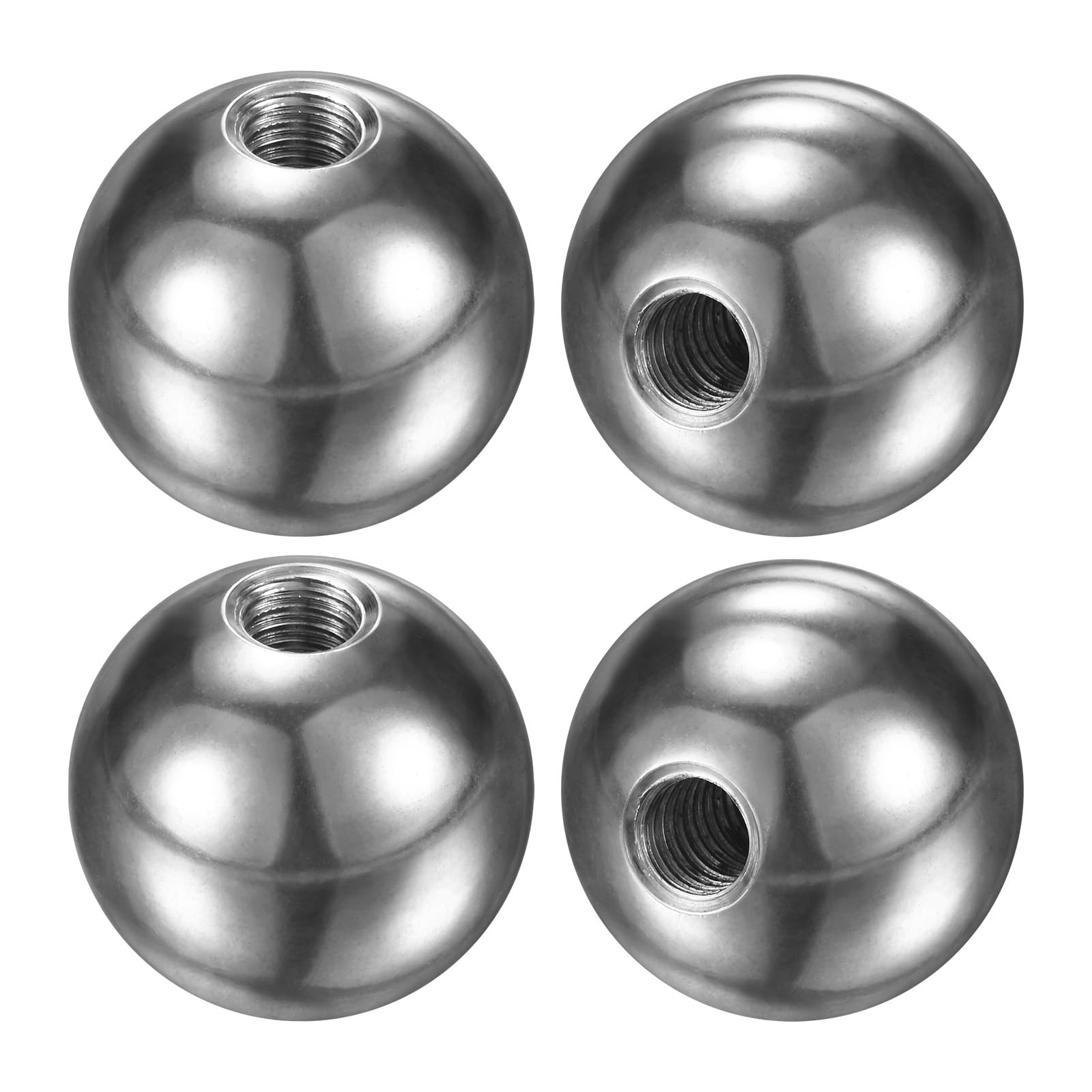 M METERXITY 4Pcs Threaded Ball Nut Knobs, M6x22mm 304 Stainless Steel Female Thread Ball Nut Cap for Lighting Fixtures/Machinery/DIY, Round Solid Screw Cap Cover [Silver]