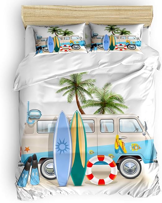 Amazon Com Duvet Cover Set 4 Pcs Bedding Set Twin Size Beach Tour