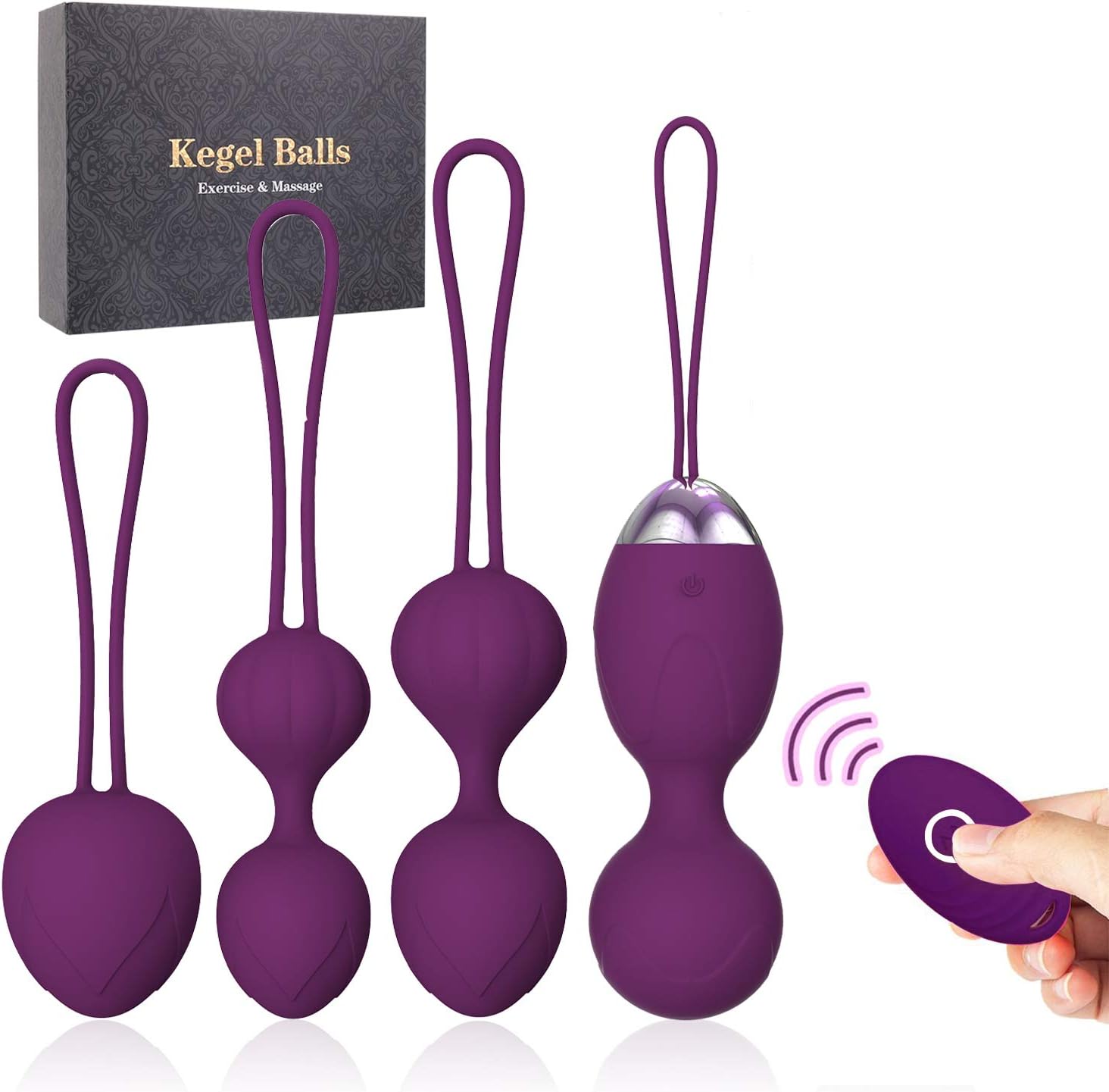 Kegel Balls for Women Tightening, Ben Wa Kegel Exercise Balls for Bladder Control & Pelvic Floor Strengthening Device, 5 in 1 Kegel Exercise Weights Training Set, 100% Advanced Silicone Purple: Health & Personal Care