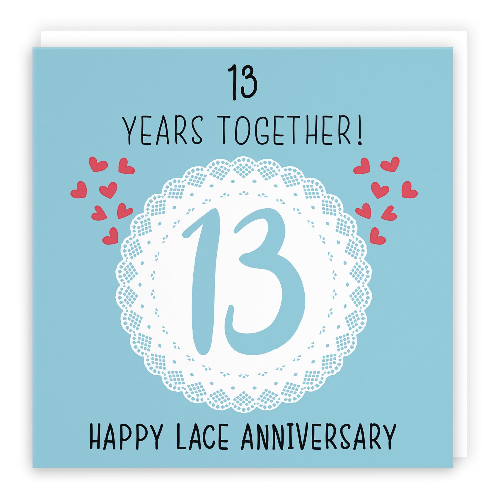 Hunts England - 13th Wedding Anniversary Card - Lace Anniversary - Iconic Collection - For Him, Her, Couples, etc.