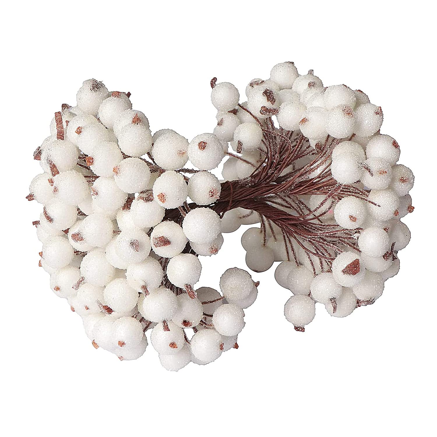 KKSTY 200 Pcs/100 Wired Berries Stems Artificial Frosted Berries Christmas Holly Berries Mini Fruits for Xmas Tree Decoration Wreath Garland Making Supplies…