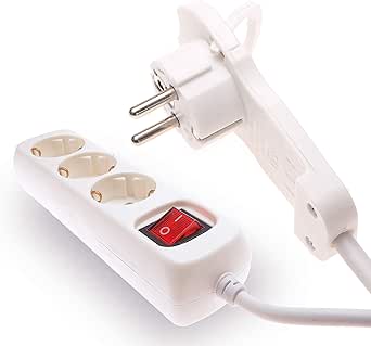 REGLETA DE ENCHUFES de 4smile | Enchufe de 3 tomas | Enchufe múltiple