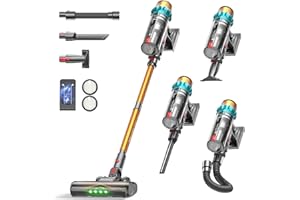 ElecKeys Aspirateur sans fil, 600 W, 50 kPa, autonomie de 70 minutes, écran DEL, anti-enchevêtrement, rechargeable, pour mais