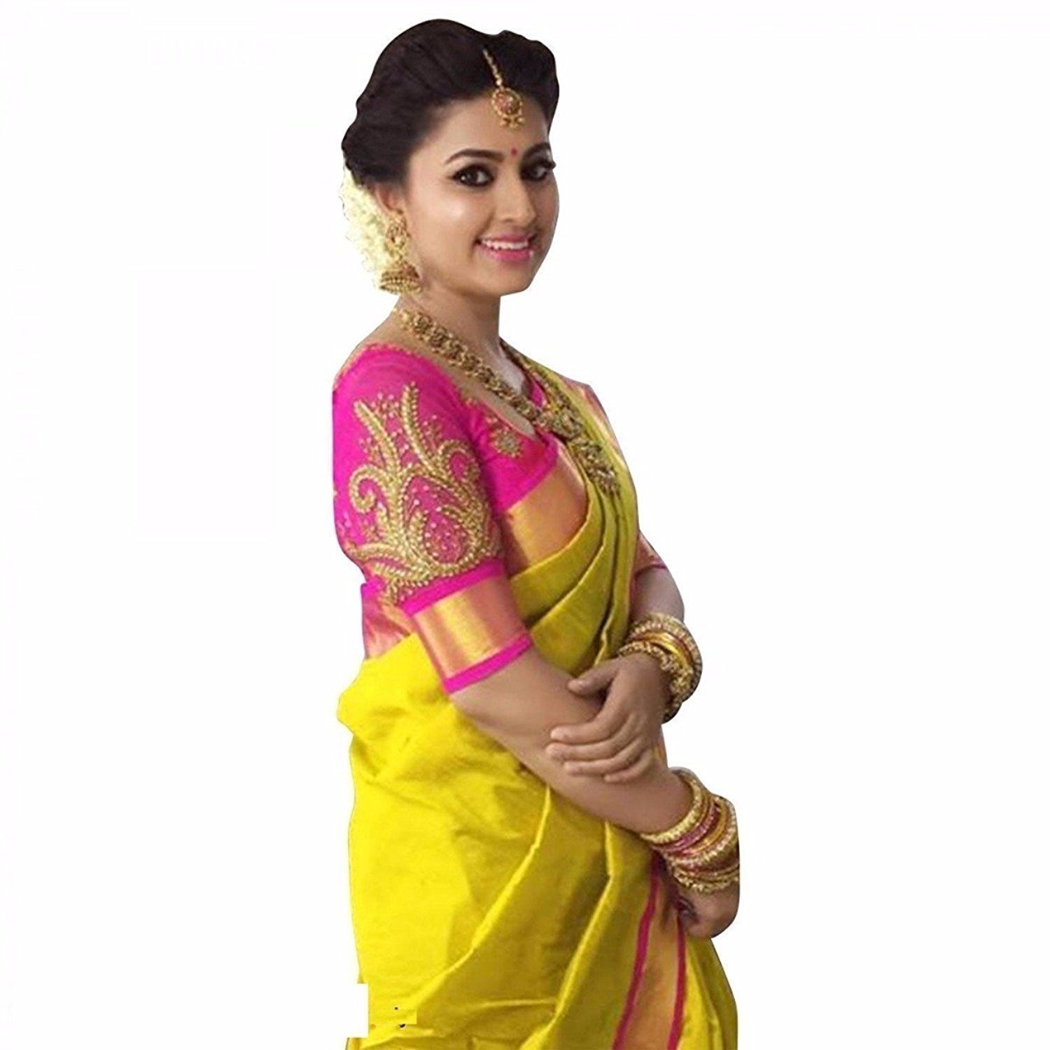 mishty fashion cotton saree with blouse piece (yellow saree 1_yellow_free size)