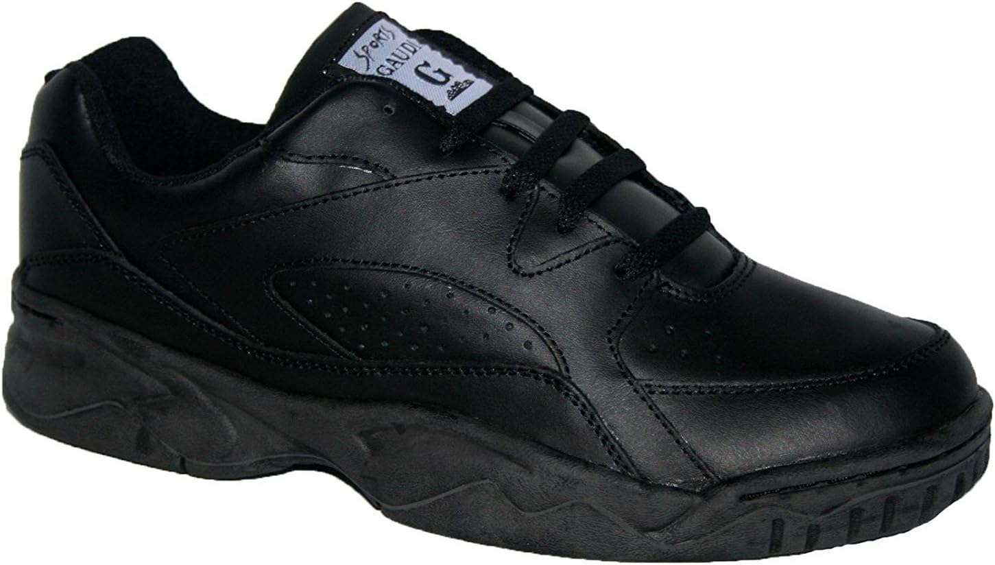Wide Fitting Mens Trainers Leather Uppers with Non Slip Sole