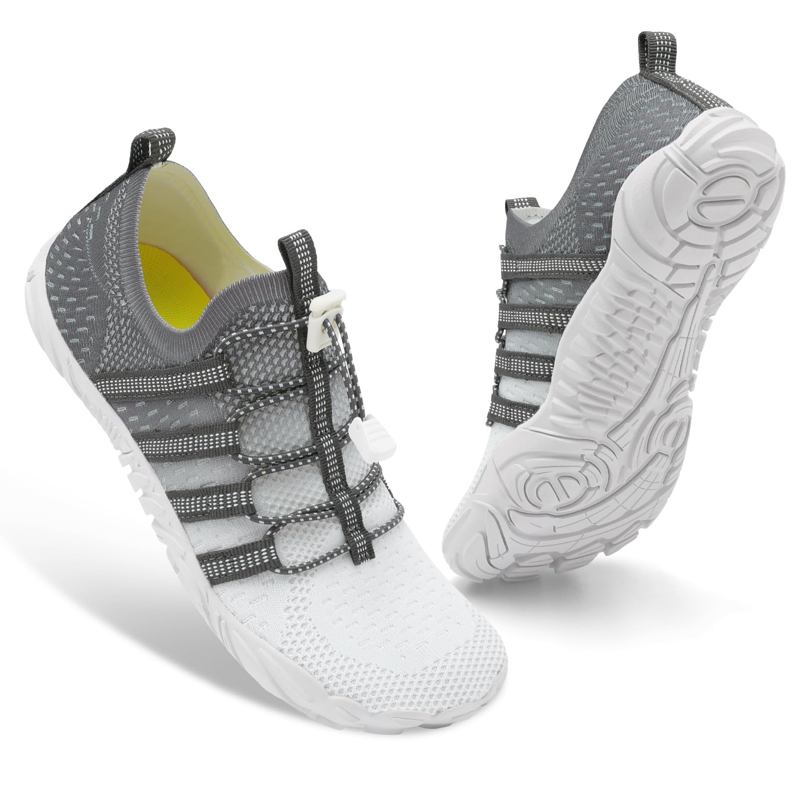 Photo 1 of (USED/FAIR) XIHALOOK Hiking Shoes for Women Quick Dry Pool Beach Surfing Kayaking Snorkeling Shoes for Water Aerobics Grey White, 6.5 Women/5 Men
