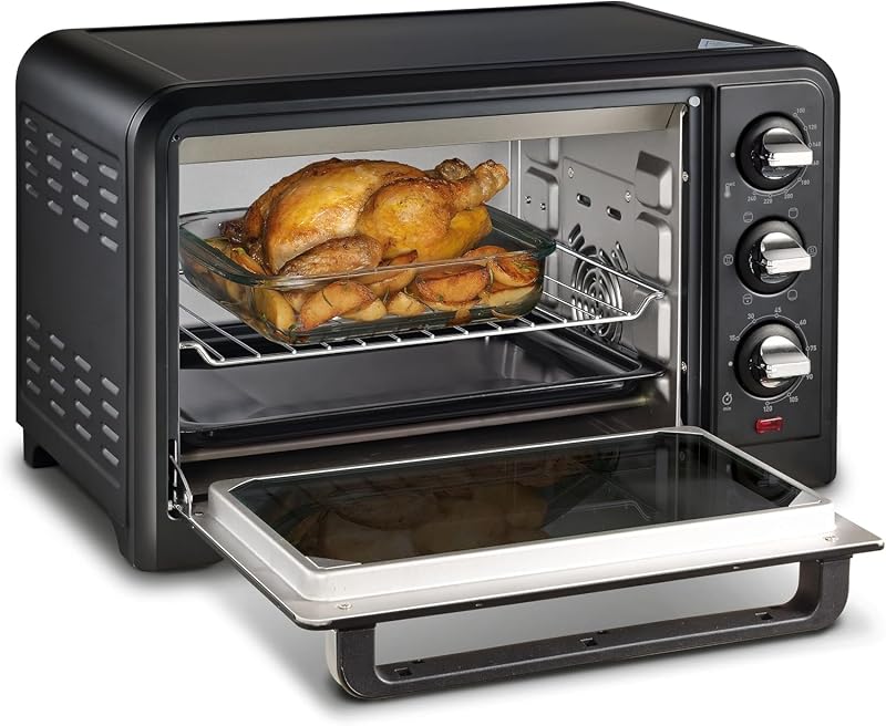 Moulinex optimo ox4448- forno de convecção de 19 l, 6 modos de cozimento, termostato até 240 e temporizador até 120 minutos, assadeira e grelhas reversíveis, design compacto
