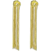 QUSIJIA Trendy Long Tassel Earrings for Women Statement Gold Hoop Drop Earrings for Women Jewelry Gifts