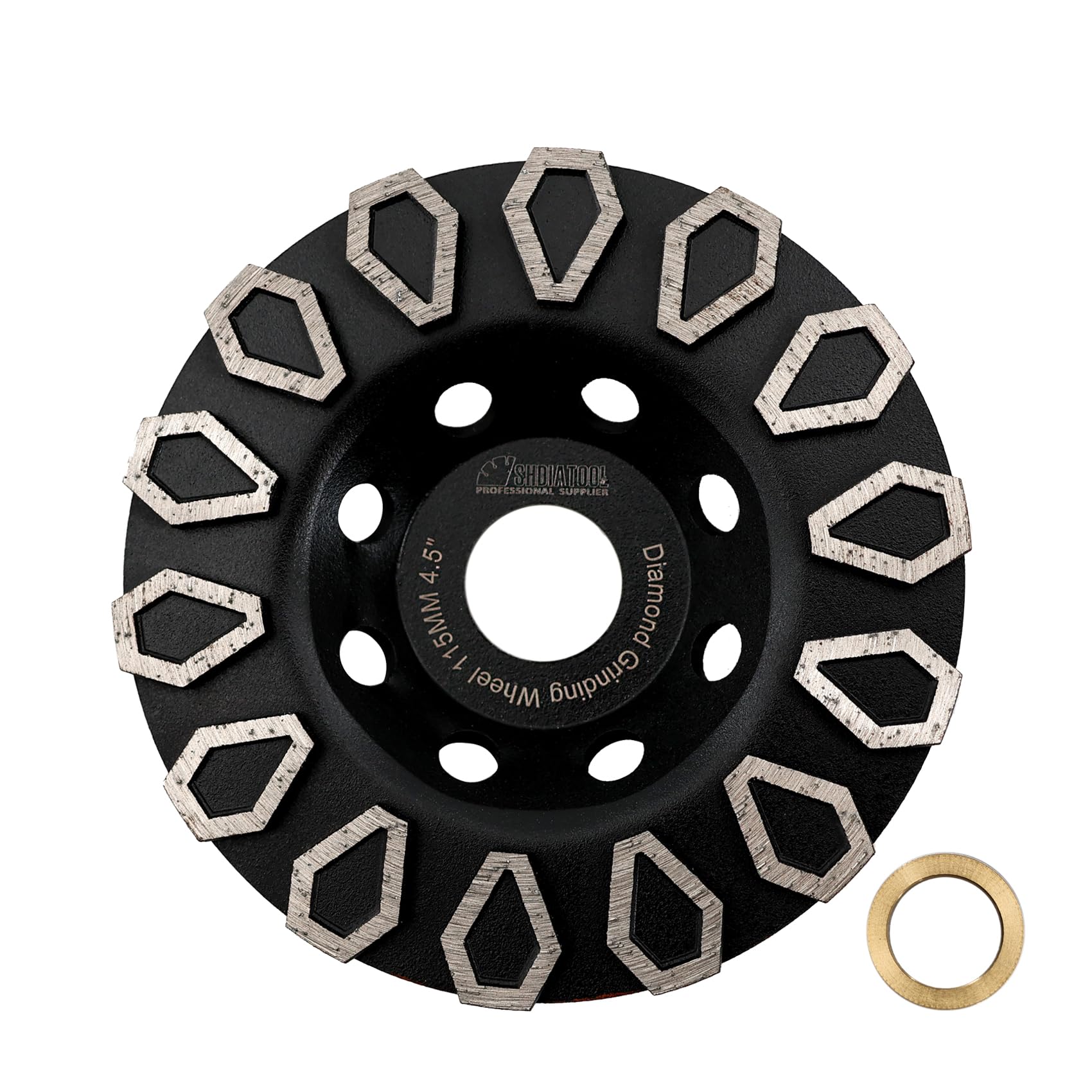 SHDIATOOL Concrete Diamond Grinding Wheel 115MM Cup Grinding Polishing Disc for Stone Marble Granite Masonry 100mm