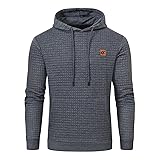 Yundobop Men's Pullover Hoodies Plaid Jacquard Long