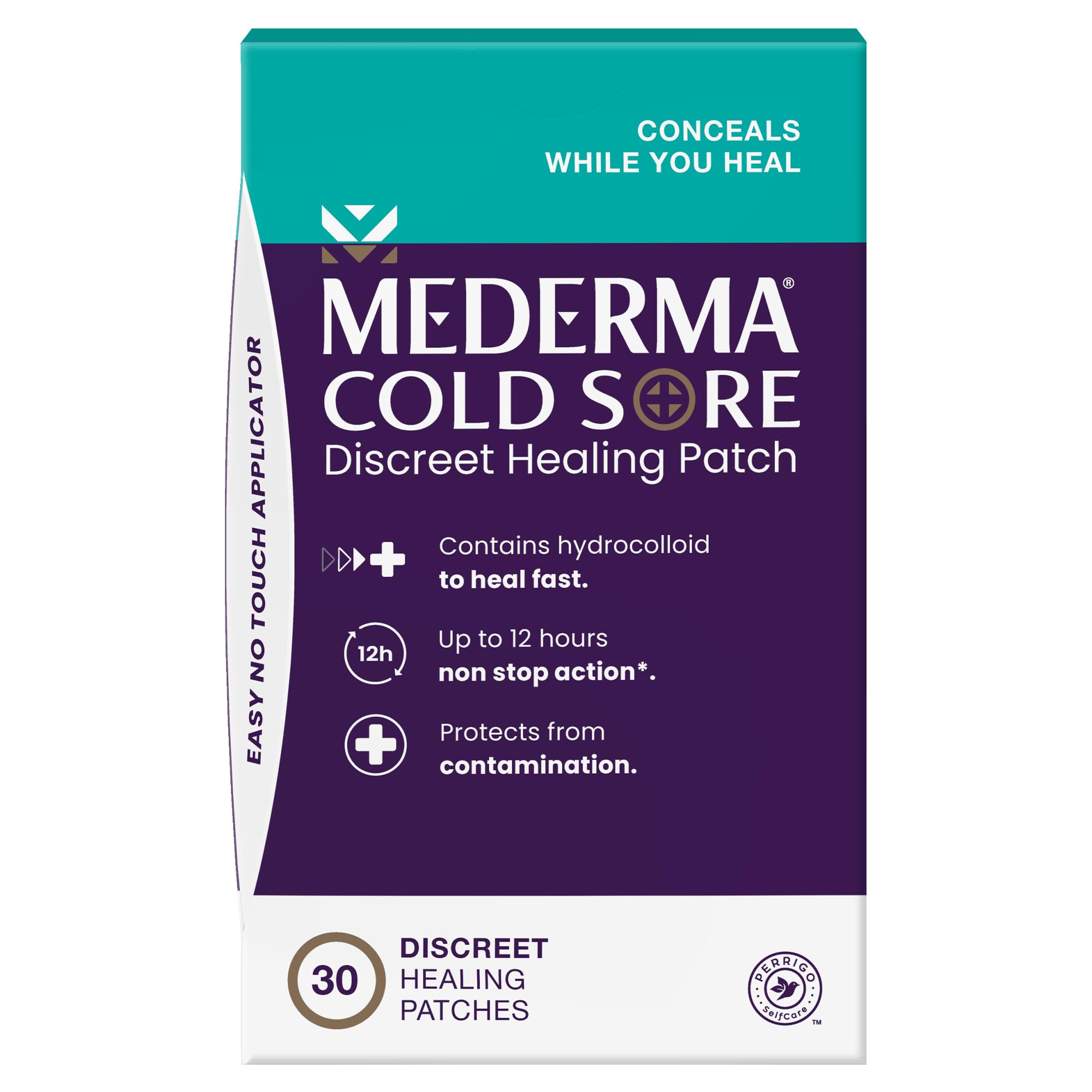 Mederma Cold Sore Discreet Patch – Hydrocolloid Gel for Redness & Swelling, Conceals Cold Sores (30 Patches)