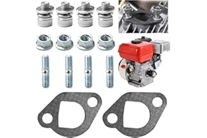 TNJPSEK Predator 212 Exhaust Gasket Studs Kit, 212cc Non-Hemi Carb Exhaust Pipe Mounting Muffler Studs Set Compatible with Honda and Clone Predator Coleman Baja MB200 ATVs Go Karts Mini Bike