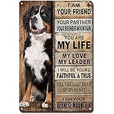 Ymyoo Metal Sign Tin Sign Vintage Wall Art I Am Your Friend Gift for Bernese Mountain Lovers Vintage Wall Art Bernese Prints Funny Sign for Bar 8 * 12inches