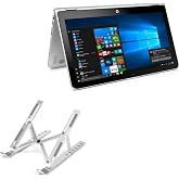 BoxWave Stand and Mount Compatible with HP Pavilion x360 Convertible 2-in-1 (15.6 in) - Compact QuickSwitch Stand, Portable Multi Angle Viewing Foldable Riser - Metallic Silver