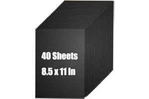 SADAUNBE 40 Sheets Black Cardstock 8.5 x 11 Inches, 200gsm Thick Card for Invitations, Menus, Wedding, DIY Cards Making, Stationary Printing