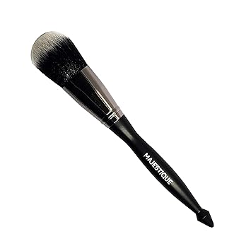 Majestique Highlighter Powder Brush Soft Dense Synthetic Bristles for Applying Powder Cream Liquid Blush Foundation Make Up Blending, Contouring, Buffing, Vegan, CrueltyFree