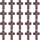 SUNNYCLUE 100Pcs Wood Cross Charms Wooden Cross Beads Mini Small Pocket Crosses Natural Wood Rosary Crucifix Easter Holiday Charms for Jewelry Making Charms DIY Necklace Bracelets Craft Supplies