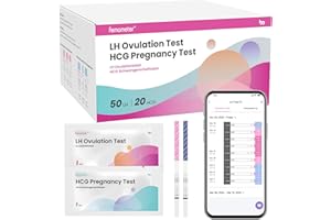 Femometer Home LH & HCG Test Strip Kit 50 Ovulation & 20 Pregnancy Test Strips Over 99% Accurate & Easy to Use