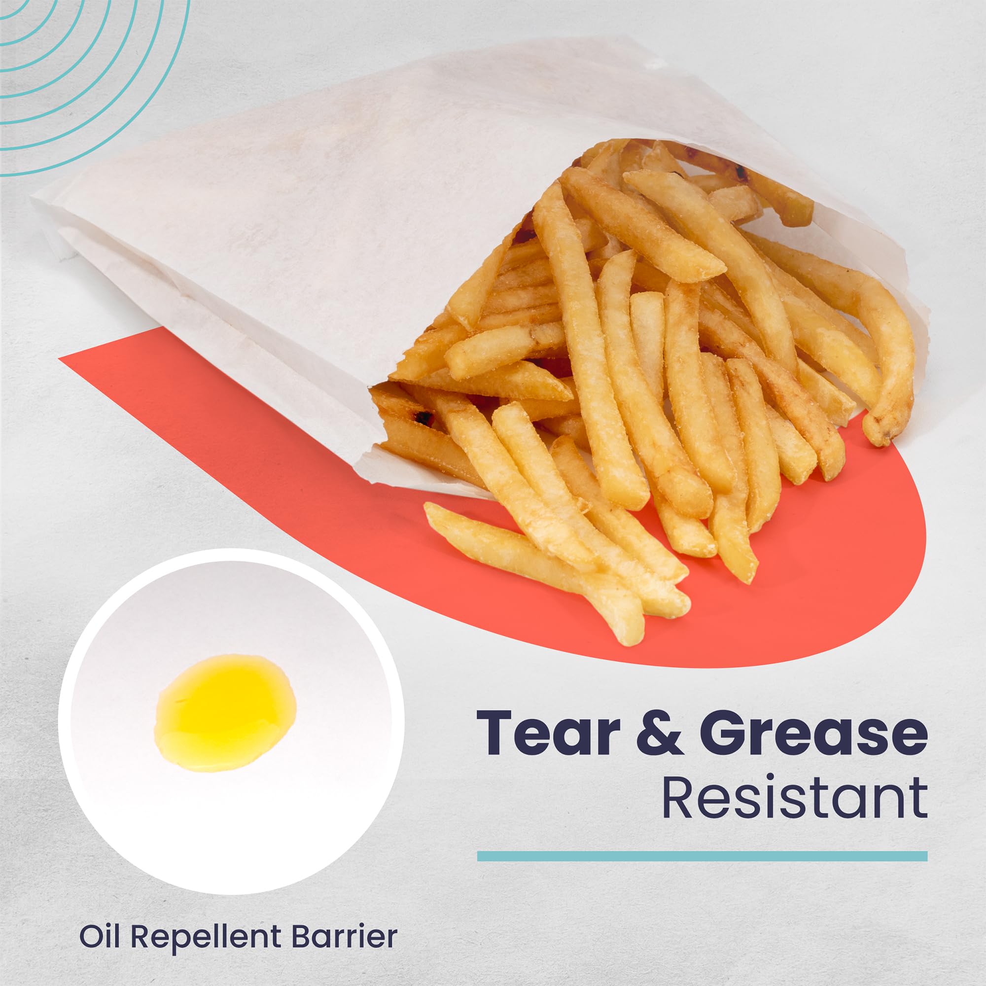 White Paper Foil Bags 7 X 9 X 12 Lined Greaseproof Food