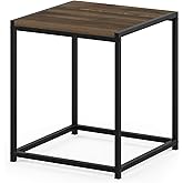 FURINNO Camnus Modern Living End Table, Columbia Walnut, 15.75 in x 15.75 in x 17.83 in