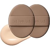 THE TOOL LAB Long-lasting Tension Puff (Glow type, Oval) - Korean Olive Young Makeup Puff Sponge for Liquid Foundation Cushion Shading Blusher, 100% Pure Rubycell for Moisterizing Fitting - 2.6 inch