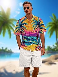 Hawaiian Shirts for Men Summer Beach Casual Short