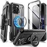 SUPCASE for iPhone 16 Pro Max Case with Stand (UBPro Mag), [Support MagSafe] [Built-in Screen Protector & Belt Clip] [Military-Grade Protection] Magnetic Phone Case for iPhone 16 Pro Max 6.9'', Black