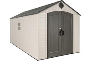 Lifetime Outdoor Storage Shed, 8x15 Ft, Desert Sand, Resin Backyard Tool Shed with Lockable Doors and Weather-Resistant Panels