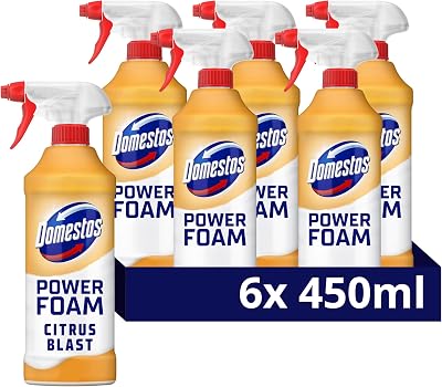 Domestos Power Foam Citrus Blast Upside Down Spray 6x450ml Toilet Cleaner