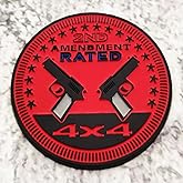 Rated Car Emblem, 4 x 4 Metal Automotive Badge 3D Metal Car Badges Emblems Round Emblem Decals Compatible with Jeep Wrangler Vehicles Trucks SUV (Style F)