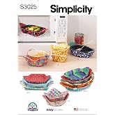 Simplicity S3025 Microwavable Bowl Cozies Sewing Pattern, Insulated Bowl Covers, One Size