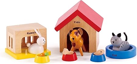 Family Pets Wooden Dollhouse Animal Set 
