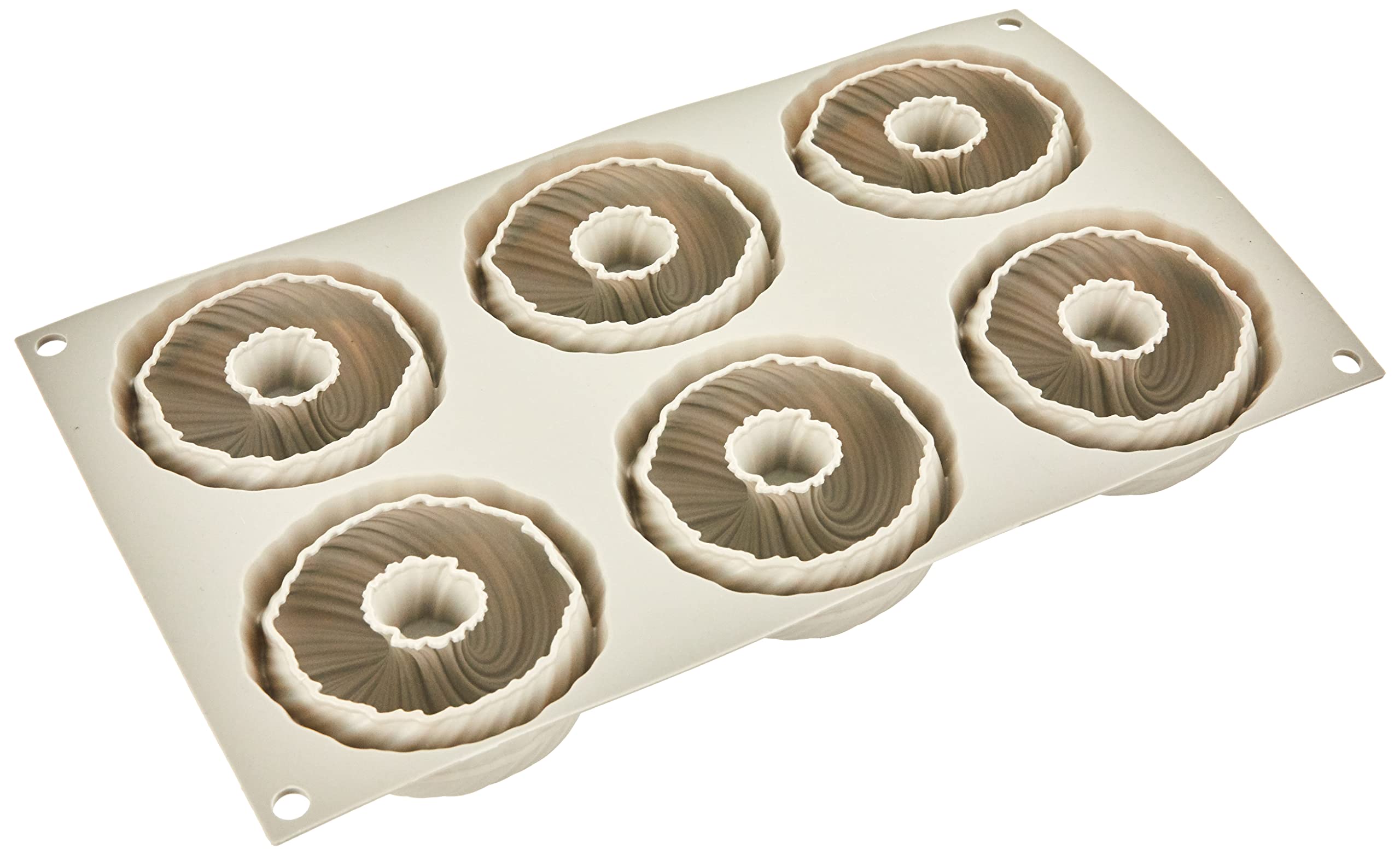 silikomart | Silicone Mould for MINI INTRECCIO Monoportions, Non-Stick, 6 Monoportions, Pack of 1 Cake Mould, 3D Design, Ø 75 h 35 mm, Volume 630 ml, Made in Italy