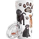 Greenline Goods Labrador Retriever Insulated Tumbler With Lid 20 oz - Perfect For Dog Moms, Dads, Lovers –Insulated Mug - Tumbler Dog Breed Design - Dishwasher Safe Non-Slip Base - For Lab Parents