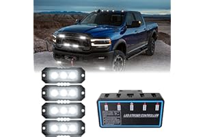 ADAURIS 3-LED Strobe Lights for Trucks Emergency Vehicle Lights for Vehicles Flashing Lights for Vehicles 12V -24V Super Bright Waterproof (White)