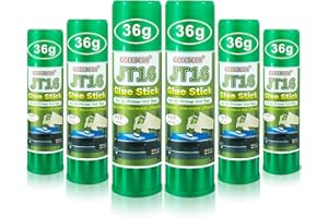 Geeetech 6 Pieces 3D Printer Glue Sticks 36 Gram Each PVP Solid Glue Stick for 3D Printer Hot Bed, Water-Soluble Glue Stick, Quick Dry, Easy to Stick and Washable
