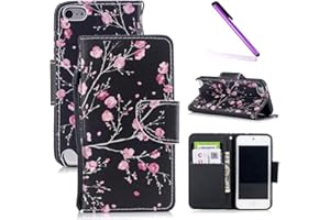 iPod Touch 5th Case,LEECOCO Wallet Case with Card / Cash Slots [Kickstand] PU Leather Folio Flip Protective Case for iPod Tou