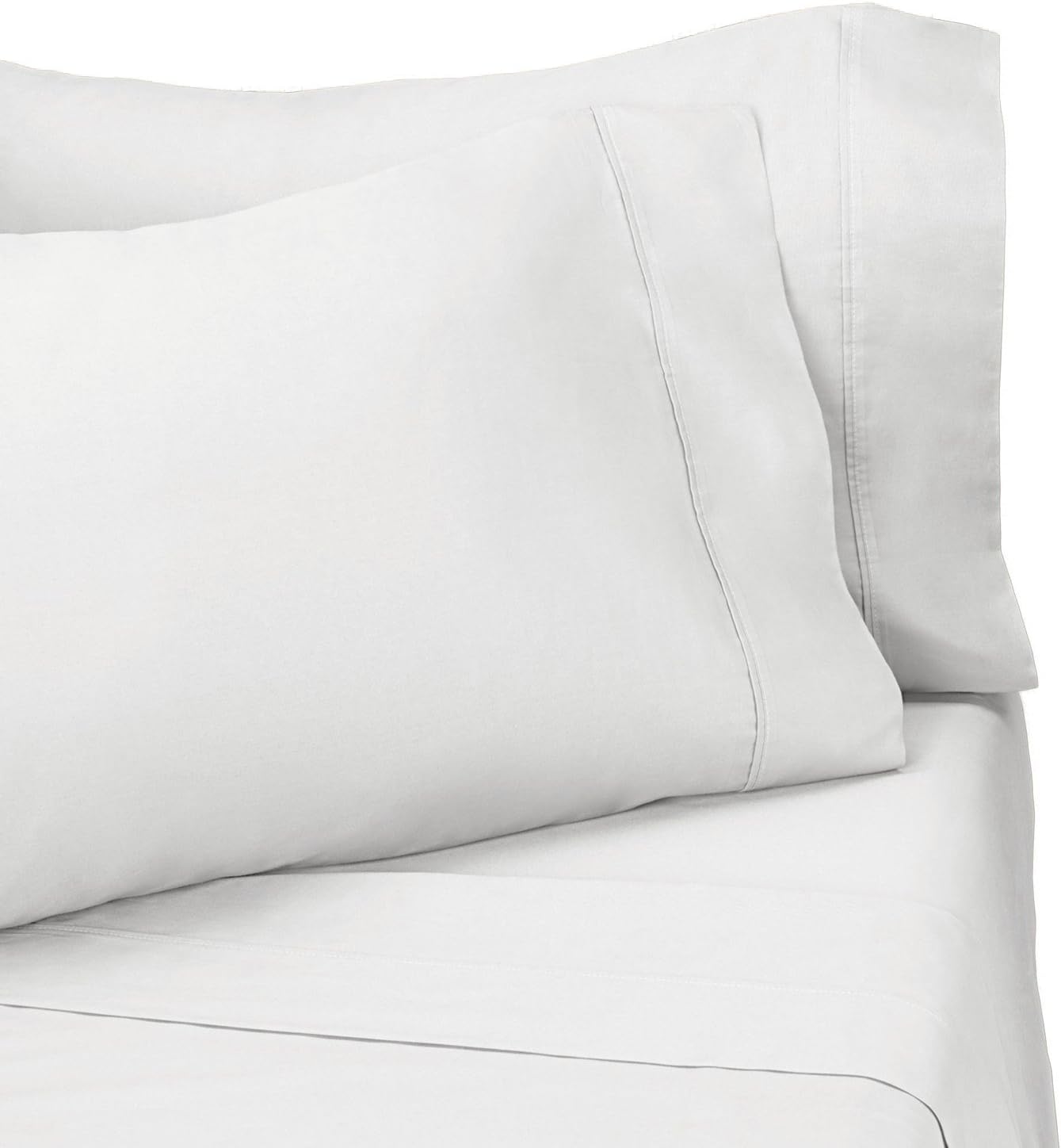 Pure Luxury Linens 100% Viscose from Bamboo Silky Sheet Set, Twin Extra Long Size, White