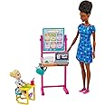 Barbie Careers Playset, Teacher Set with Blonde Fashion Doll, 1 Brunette Toddler Small Doll, Furniture & Accessories