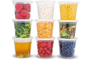 DOTUHAO Deli Food Containers with Lids, (28 Sets) 32 oz. Plastic Deli Disposable Food Storage Containers with Airtight Lids for Airtight Takeout Meal Prep Storage (32 oz. - 28 Sets)