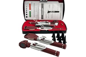ARTLAB Premium Double Handle Otoscope Set -Otoscope/Great for School -Cynamed (BURGUNDY)