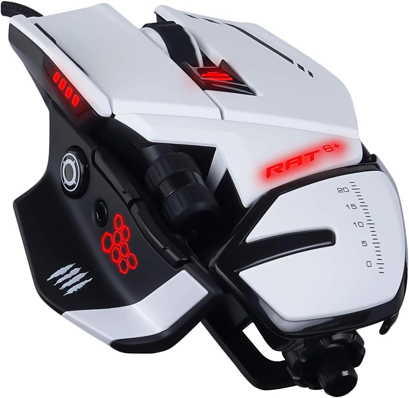 SOURIS GAMING RAT 6+ BLANCHE, White