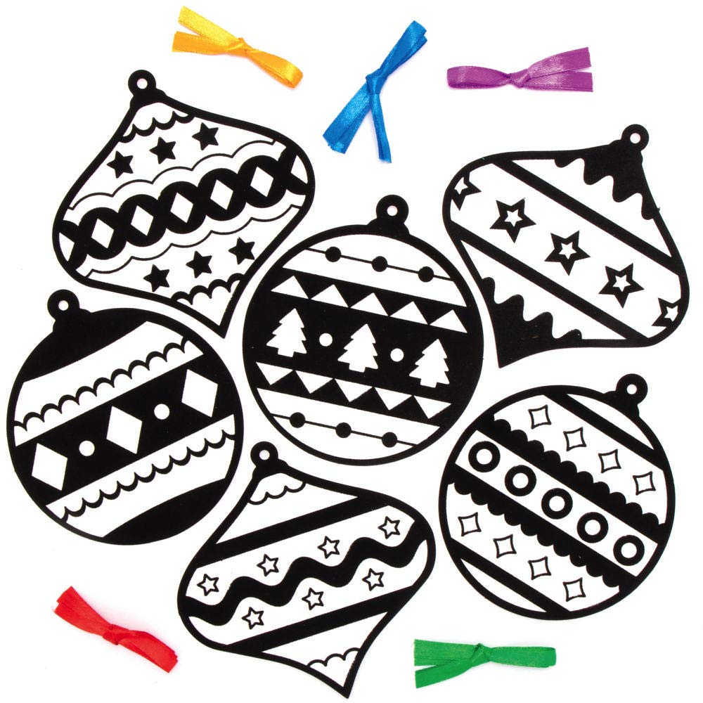Baker Ross AX572 Christmas Bauble Fuzzy Art Decorations, Pack of 15 - Image 3