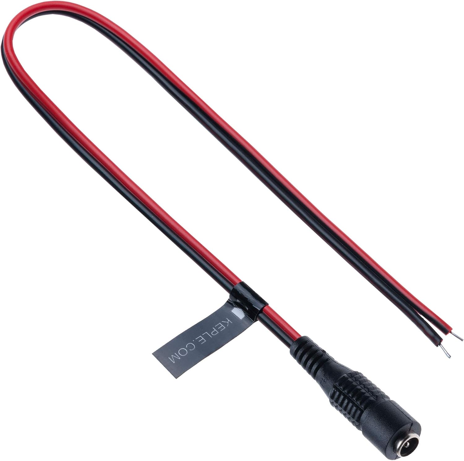 DC Power Extension Cable Female 2.5mm / 5.5mm Socket to Bare End Jack Pigtails Connector Wire Compatible with CCTV Security Camera
