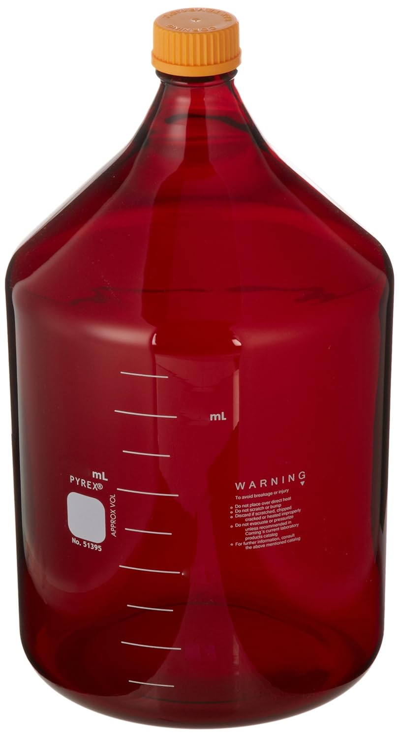 Pyrex 5139510L Borosilicate Glass Low Actinic Round Media Storage