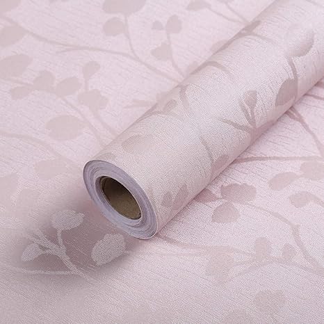 Amazon 壁紙シール 背景壁紙 Pvc家具改修ステッカー 家の装飾防水壁紙 薄ピンク 60cmx10m Diy 工具 ガーデン