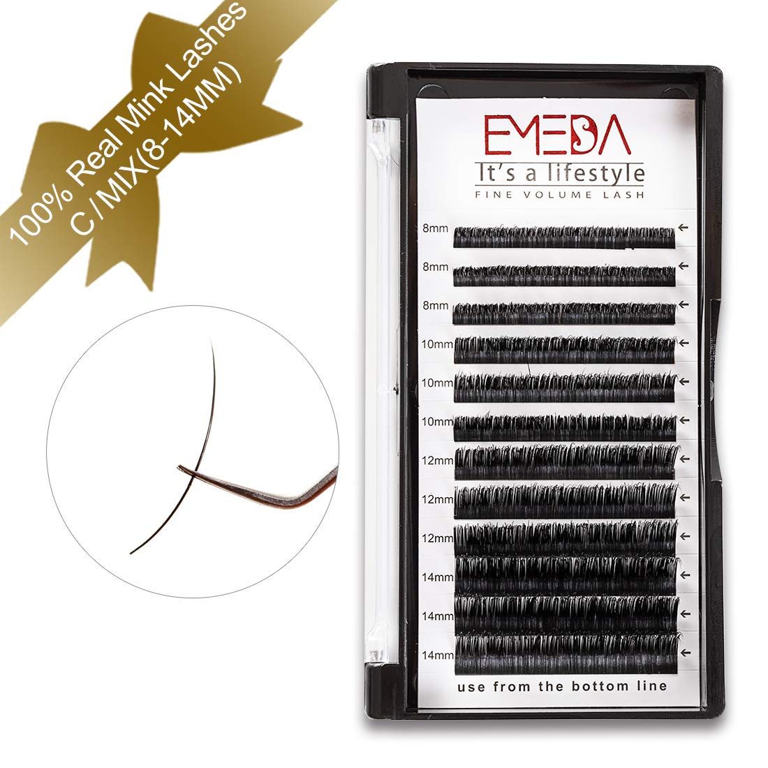 Amazon Com Mink Eyelash Extensions 100 Real Mink Lash Extensions 3d Silk Black Natural Individual Lashes C Curl 8 14mm Mixed Tray 8mm 10mm 12mm 14mm3 Rows By Emeda Beauty