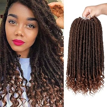 Goddess Faux Locs Crochet Hair 6pack Straight Hair For Crochet Braids With Curly Ends 16 Inches Synthetic Ombre Crochet Goddess Locs 1b 30